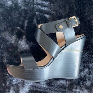 Aldo black wedges- brand new